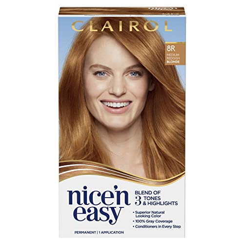 Перманентная боя за коса Clairol Nice'n Easy, 8 мл, Средно-Червеникаво-светъл цвят на косата, Опаковка по 1