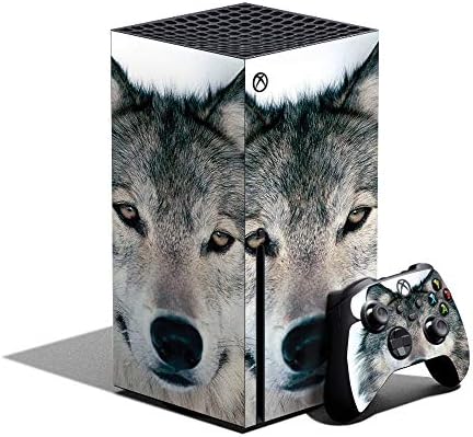 Корица MIGHTY SKINS, съвместима с Xbox комплект от Серията X - Wolf | Защитно, здрава и уникална vinyl стикер | Лесно