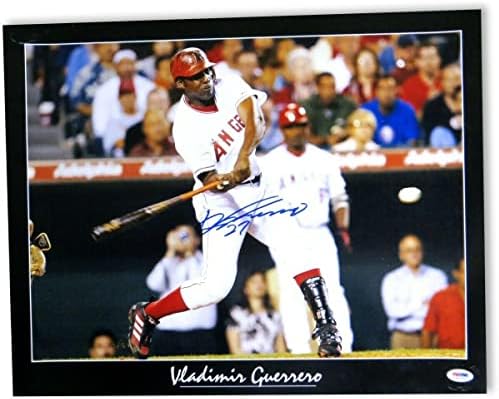 Владимир Гереро Подписа Снимка 16X20 с Автограф на Anaheim Angels PSA 5A43893 - Снимки на MLB с автограф