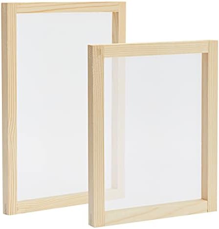 Дървена рамка за, ситопечат от 2 части за начинаещи и деца, 110 Бели Нишки, 8x10, в рамките на 10x14 инча