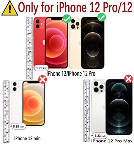 Калъф MONASAY Magwallet за iPhone 12 Pro/12, [Поддръжка за безжично зареждане MagSafe] [Предпазно стъкло за екран], Панти
