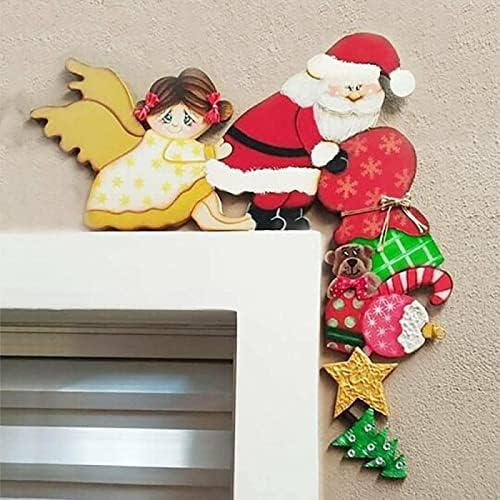 Украса JZRH Дядо Коледа, Коледна украса на ъглите на врати и прозорци, Орнаменти за Коледното парти, Декорация за врата