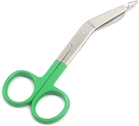 Ножици за бинтове OdontoMed2011® Lister - Дръжка с покритие в зелен цвят, 5.5 инча