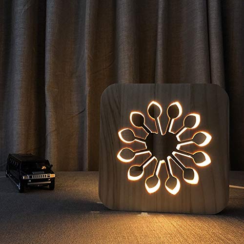 XDG Разцвет 3D Дървена лампа LED нощна светлина Украса на Дома Стаите в Творчески Настолни Лампи за Детски Подаръци