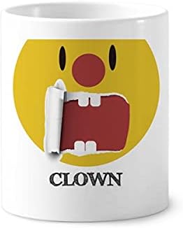 Смешно Жълто Клоун Емоция Смях Четка За Зъби Дръжката На Притежателя Чаша Керамична Поставка За Чаша За Моливи
