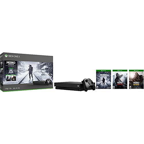 Пакет Microsoft Xbox One X Метро Saga: конзола с обем 1 TB + 3 игри Метро + безжичен контролер (CYV-00279) със златен абонамент Red Dead Redemption 2 за Xbox One и Xbox Live на 3 месеца