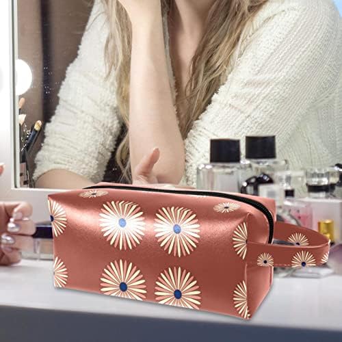 TBOUOBT козметични чанти за Жени, Косметичка За Пътуване, Органайзер За Тоалетни Принадлежности, Ретро цветето маргаритка