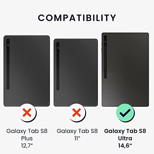 Калъф kwmobile, съвместим с Samsung Galaxy Tab S8, Ултра-калъф от изкуствена кожа и платно с функция за влакчета - Тъмно червен /черен