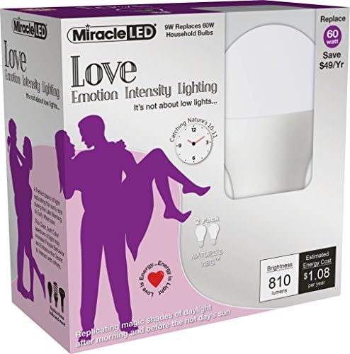 Led лампа Miracle LED Nature's Vibe Love Emotion Intensity Lighting LED (604230), Комплект от 8 лампи