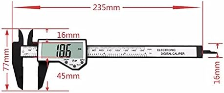 QUUL 150 мм LCD Цифров Електронен Штангенциркуль Пластмасов Штангенциркуль Водоустойчив Инструмент за Измерване на Инструмента