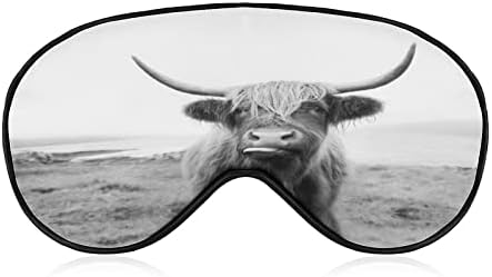 Шотландският Високият Крава, Спящата Маска, Със Завързани Очи, Скъпа Калъф-Козирка за Очи с Регулируема Каишка за Жени