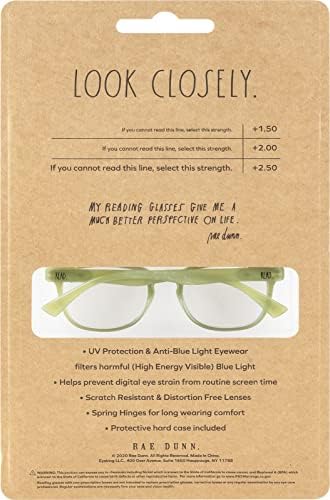 Очила за четене Rae Dunn JUDY Blue, блокиране на светлина - 2 опаковки с фирмения шрифт в твърд калъф