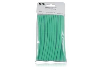 Свиване тръба NTE Electronics 47-20506-G, Тонкостенная, коефициент на свиване 2: 1, диаметър на 1/4 инча, дължина 6 см, зелена (опаковка от 20 броя)