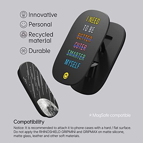 RHINOSHIELD GRIPMAX е Съвместим с MagSafe - дръжка, поставка и държач за селфи за телефони и седалките, роуминг и здрав,