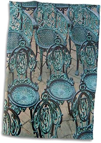 Декоративни кърпи 3dRose Florene - Редица столове от ковано желязо - (twl-14590-1)