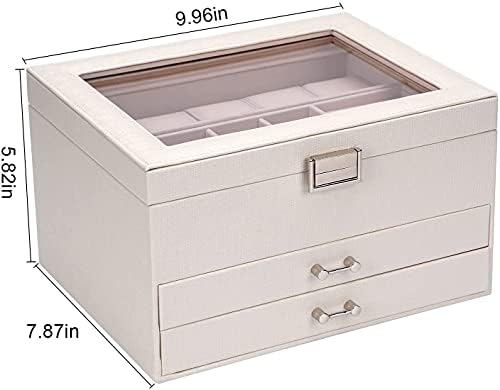 LOKOC Кутия За Съхранение на Бижута Органайзер, Кутия за Часовници с една Кутия За Съхранение на Бижута Калъфи За Бижута