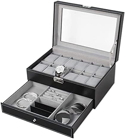 Кутия за съхранение на Кутия за Часовници Кожен Калъф За часовници Часовници Очила За Съхранение на Бижута Дисплей за