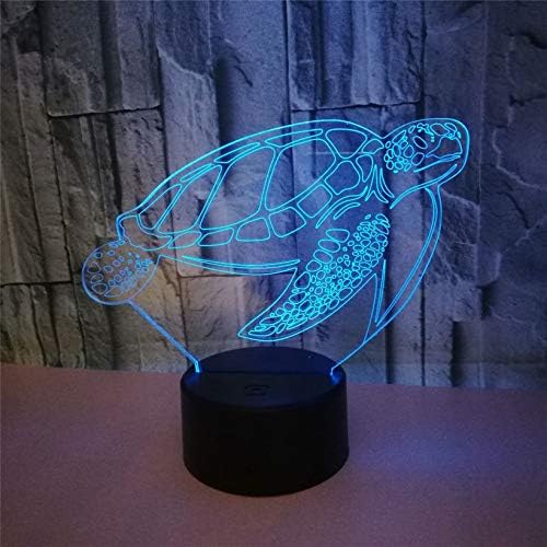 LLWWRR1 Морски Костенурки 3D Визуален Led нощна светлина В 7 Цвята Led Настолна Лампа USB Тъч Дистанционно Управление