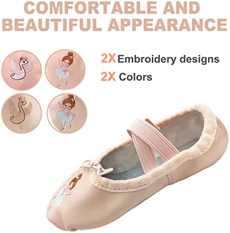 NiphyDar/балет апартаменти за децата на 3 години/на 4 години/5 години/6 години; Кожени туфли за момичета; Танцови обувки