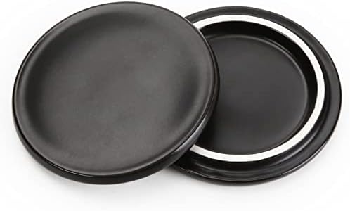 Капачки за чаши кафе на MUGKISS от черна керамика, 2 бр., Черни керамични капак за чаши с обем от 11 грама, капак за
