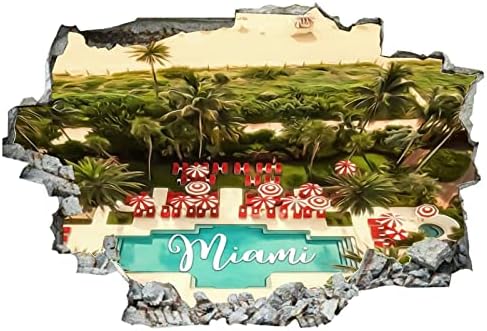 COCOKEN Американски щата Флорида, Маями 3D Самозалепващи Подвижни Винилови Стикери За стена/Стенописи Художествени Етикети