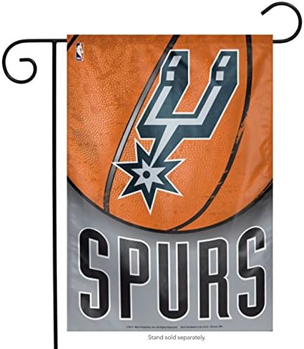 Флаг WinCraft NBA San Antonio Spurs 12x18 в градински стил, 2-трета страна Флаг, Цветовете на отбора, Един Размер