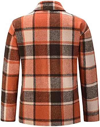 YUTANRAL Shacket Яке Дамски 2022 Мода Плюс Размера на Есенни Блузи Ризи с дълъг ръкав Ежедневни Удобни Каре Сака С Ревери