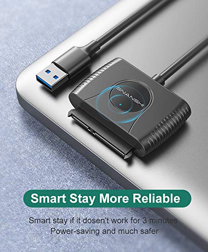 Адаптер SNANSHI SATA към USB 3.0 Адаптер USB към SATA с храна за 3,5/2,5 инчов твърд диск/SSD с адаптер за захранване