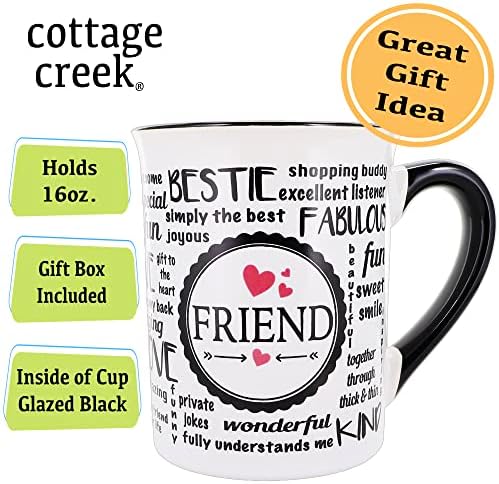 Чаша Cottage Creek Friend, керамика, 16 грама. Кафеена Чаша за най-добър Приятел, подарък За Приятели