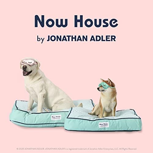 Now House for Pets by Jonathan Adler Легло за кучета с Шевронной възглавница от Тюркоаз, Голяма | Голямо легло за кучета,