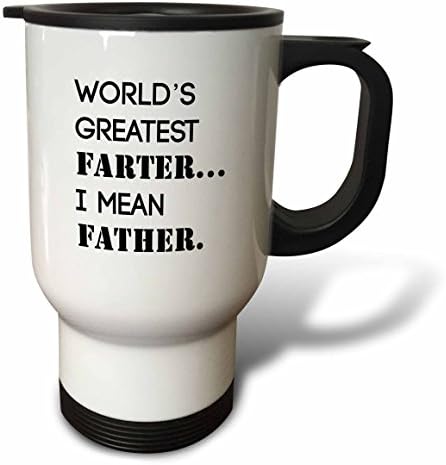 Пътна чаша 3dRose Света най-Големият Farter I Mean Father, 14 грама, Бяла