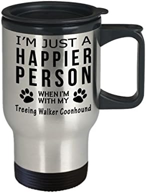Кафеена Чаша За Любителите на кучета В Пътуване - Щастлив Човек С Енотовидной Куче Treeing Уокър - Подаръци За Спасението