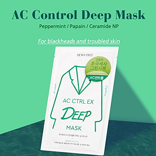 Успокояваща маска Dewytree AC Ctrl EX с керамидами и хиалуронова киселина за дълбоко действие в ампуле с мента мента,