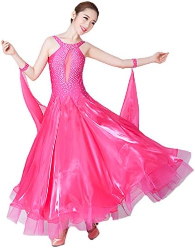 Женствена рокля За състезания по Танци балната зала NAKOKOU, Съвременно Танцово Рокля За участия Без ръкави