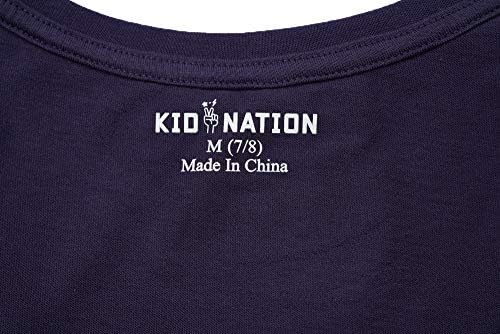 Kid Nation / Бебешки Върховете на бретелях от памук, Ризи с кръгло деколте без Ръкави за момчета и момичета 4-12