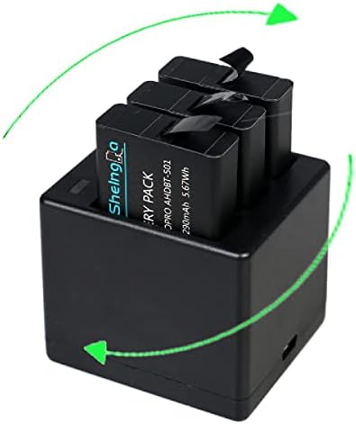 3-Канален Зарядно Устройство, USB докинг станция за зареждане с интелигентен led индикатор за Екшън камерата Gopro Hero