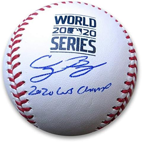 Коуди Беллинджер подписа Играта на топка с автограф Шампион WS 2020 Доджърс МЕЙДЖЪР лийг бейзбол - Бейзболни топки с