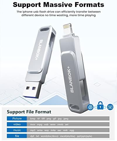 Пфи Сертифициран 128GB Photo Стик за iPhone Флаш памет, USB Memory Stick Флаш памети Високоскоростен USB устройство Външен