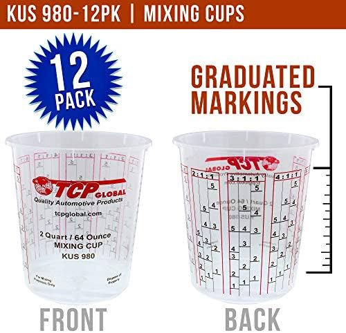 Custom Shop - Пакет от подбрани чашки за смесване на бои тегло 12-64 унция (2 литра) - На страничните страни На чаши