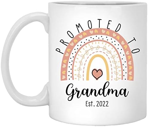 Чаша за баба Est 2022 Реклама за бременност Rainbow Coffee, Отново ще бъда баба, Подаръци за Деня на майката, 11 грама,