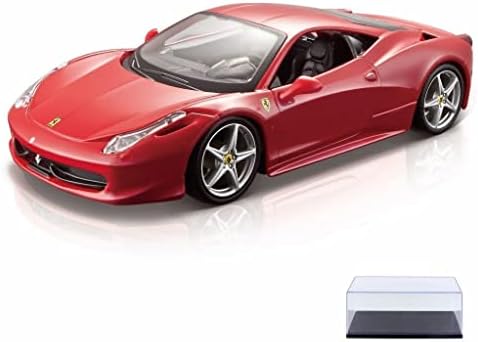 Хвърли под натиска на автомобил с Витрина - Ferrari 458 Italia, Червено - Bburago 26003 - Монолитен под налягане модел