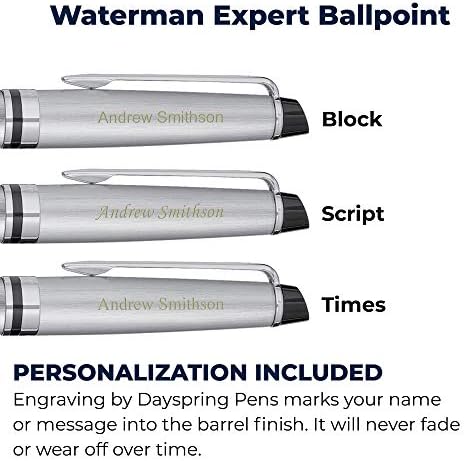 Персонални писалка Waterman | Химикалка писалка Waterman Expert с надпис - Покритие от неръждаема стомана / хром. Изработена