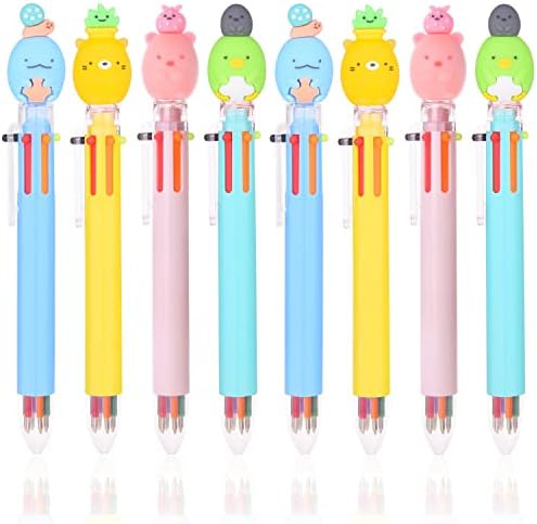 Детски Цветни Дръжки в Една Дръжката, 8 Опаковки 0,5 мм, 6 Цвята, Сладки Кавайные Прибиращи Многоцветни Химикалки за