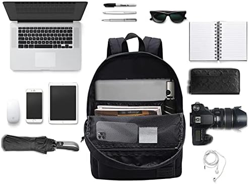 KOPHLY Случайни Лека раница за лаптоп USB порт за зареждане, чанта за обяд и чанта за моливи, Работно раница за мъже