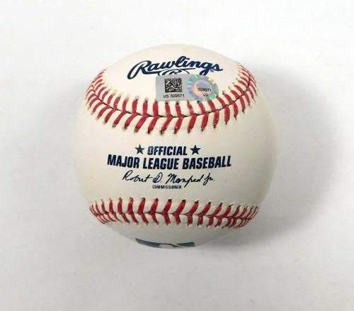 Едгар Сантана подписа Бейзболни топки Rawlings OMLB MLB с автограф