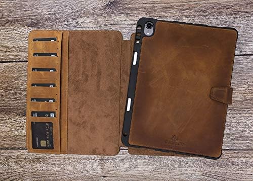Чантата Venito Парма Magic Tablet, който е Съвместим с iPad Pro 11, 2018 - Кожен калъф-за награда ручнойработы с поставка - Античният Кафяв