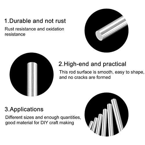 MECCANIXITY Кръгли пръти от неръждаема стомана с Диаметър 1 мм-8 мм, диаметър 150 mm, дължина на Прът от неръждаема стомана