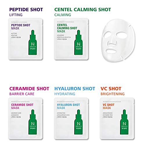 CORÉANA AMPLICATE:N Ampoule Shot Mask 10 Sheet - Маска-лист за лице за всички поводи - Пептид, серамиди, витамин С, Cica