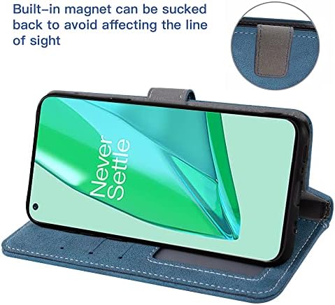 Asuwish е Съвместим с OnePlus 9 Pro One Plus 9Pro Чанта-портфейл 5G и Защитно фолио за екран от закалено Стъкло, флип-надолу
