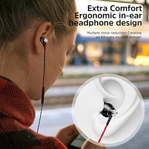 Жични слушалки YZXQ с микрофон, Слушалки в ушите с качеството на звука с висока разделителна способност, басовым звук,